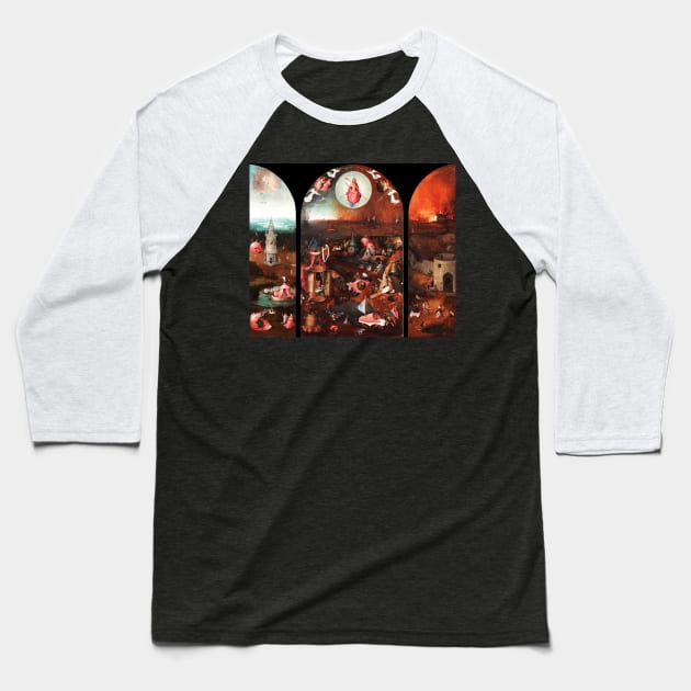 Triptych of the Last Judgement by Hieronymus Bosch Baseball T-Shirt by BulganLumini